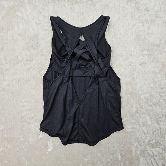 Lululemon Tank Top Womens 6 Black Criss Cross Strappy Back Athletic Gym Yoga - Picture 2 of 3